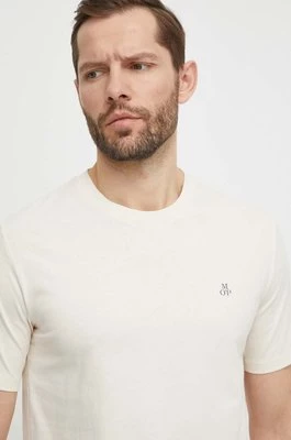 Marc O'Polo t-shirt bawełniany męski kolor beżowy gładki 421201251054