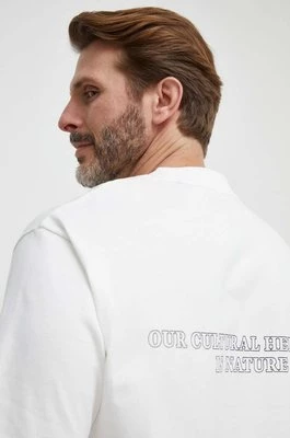 Marc O'Polo t-shirt bawełniany męski kolor beżowy z aplikacją 421208351038