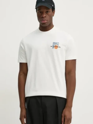 Marc O'Polo t-shirt bawełniany męski kolor beżowy z nadrukiem 5000005973