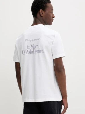 Marc O'Polo t-shirt bawełniany męski kolor beżowy z nadrukiem 5000006584