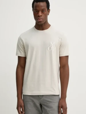Marc O'Polo t-shirt bawełniany męski kolor beżowy z nadrukiem 522201251232