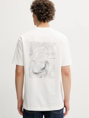Marc O'Polo t-shirt bawełniany męski kolor beżowy z nadrukiem 526206451158