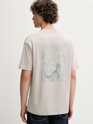 Marc O'Polo t-shirt bawełniany męski kolor beżowy z nadrukiem 526206451158