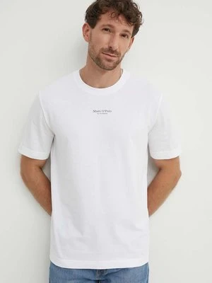 Marc O'Polo t-shirt bawełniany męski kolor biały z nadrukiem 426201251382