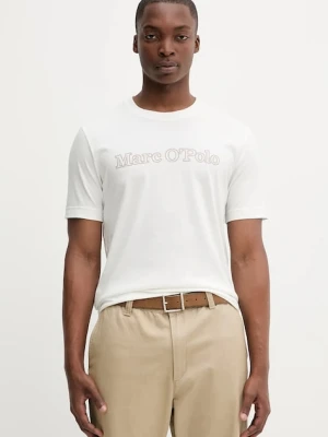 Marc O'Polo t-shirt bawełniany męski kolor biały z nadrukiem 526201251154