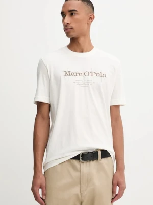 Marc O'Polo t-shirt bawełniany męski kolor biały z nadrukiem 528230551196