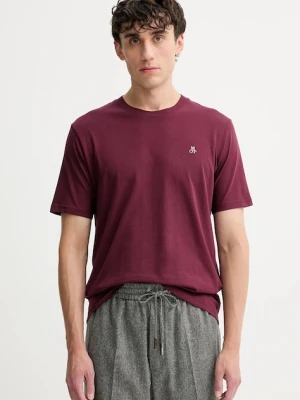 Marc O'Polo t-shirt bawełniany męski kolor bordowy melanżowy