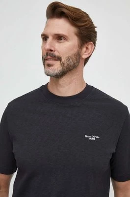 Marc O'Polo t-shirt bawełniany męski kolor czarny gładki M61223251098