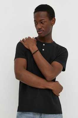 Marc O'Polo t-shirt bawełniany męski kolor czarny gładki