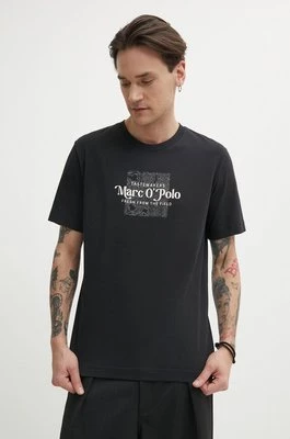 Marc O'Polo t-shirt bawełniany męski kolor czarny z nadrukiem 423201251076