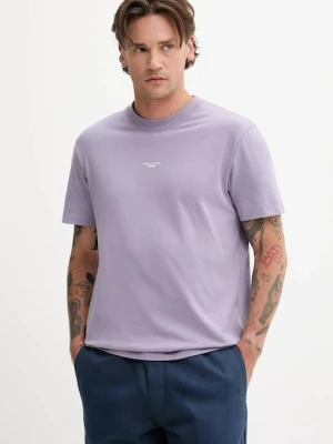 Marc O'Polo t-shirt bawełniany męski kolor fioletowy z nadrukiem 5000006576
