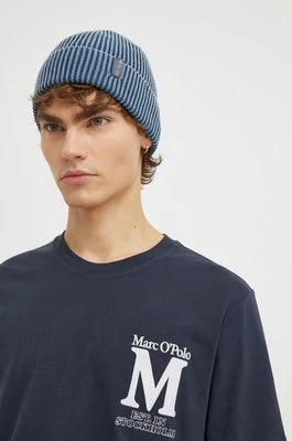 Marc O'Polo t-shirt bawełniany męski kolor granatowy z aplikacją 420201651028