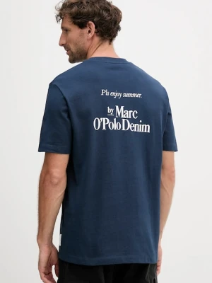 Marc O'Polo t-shirt bawełniany męski kolor granatowy z nadrukiem 5000006584