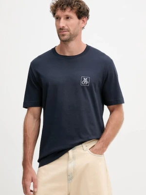 Marc O'Polo t-shirt bawełniany męski kolor granatowy z nadrukiem 526201251128