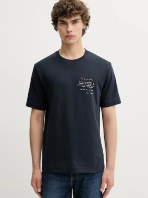 Marc O'Polo t-shirt bawełniany męski kolor granatowy z nadrukiem 526201251138