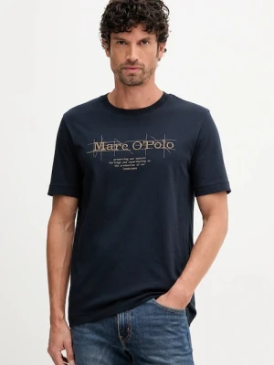 Marc O'Polo t-shirt bawełniany męski kolor granatowy z nadrukiem 528230551196