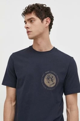 Marc O'Polo t-shirt bawełniany męski kolor granatowy z nadrukiem 422201651062