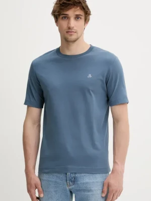 Marc O'Polo t-shirt bawełniany męski kolor niebieski gładki 524201251054