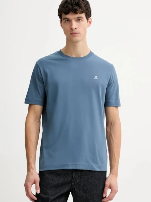 Marc O'Polo t-shirt bawełniany męski kolor niebieski gładki 620201251054
