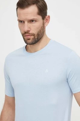 Marc O'Polo t-shirt bawełniany męski kolor niebieski gładki 421201251054