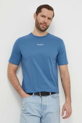 Marc O'Polo t-shirt bawełniany męski kolor niebieski z nadrukiem 421201251034
