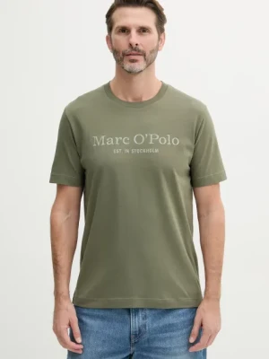 Marc O'Polo t-shirt bawełniany męski kolor zielony z nadrukiem 523201251052