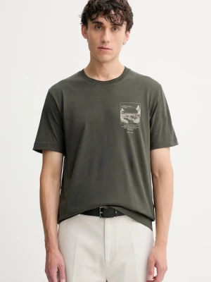 Marc O'Polo t-shirt bawełniany męski kolor zielony z nadrukiem 528201251186