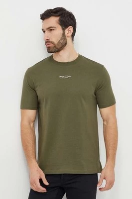 Marc O'Polo t-shirt bawełniany męski kolor zielony z nadrukiem 421201251034