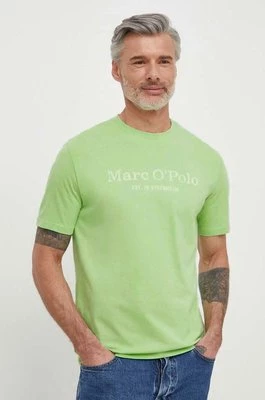 Marc O'Polo t-shirt bawełniany męski kolor zielony z nadrukiem 423201251052