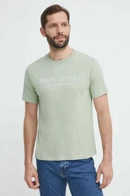 Marc O'Polo t-shirt bawełniany męski kolor zielony z nadrukiem 423201251052