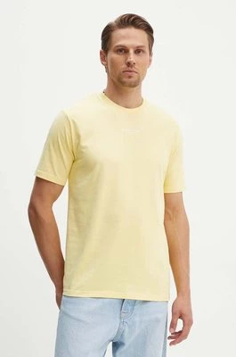 Marc O'Polo t-shirt bawełniany męski kolor żółty z nadrukiem