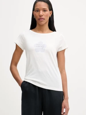 Marc O'Polo T-shirt damski bawełniany beżowy