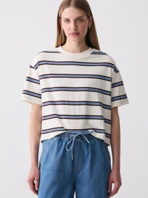 Marc O'Polo T-shirt damski bawełniany beżowy