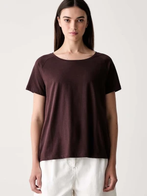Marc O'Polo T-shirt damski bawełniany bordowy