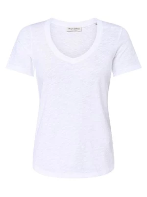 Marc O'Polo T-shirt damski Kobiety Bawełna biały wypukły wzór tkaniny,