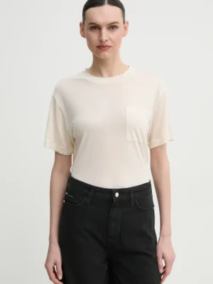 Marc O'Polo t-shirt damski kolor beżowy 503202851049