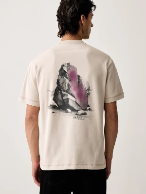 Marc O'Polo T-shirt męski bawełniany beżowy