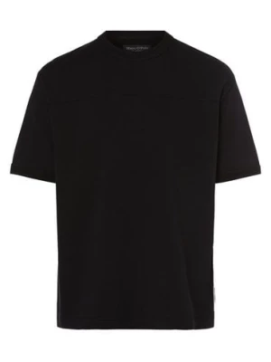 Marc O'Polo T-shirt męski Mężczyźni Bawełna czarny jednolity,