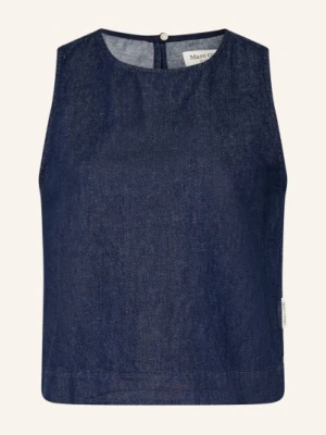 Marc O'polo Top Jeansowy Z Lnem blau GRANATOWY