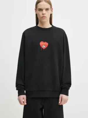 Marcelo Burlon bluza bawełniana Bunny Heart Regular Crewneck Black Red męska kolor czarny z nadrukiem CMBA009S25FLE0031025