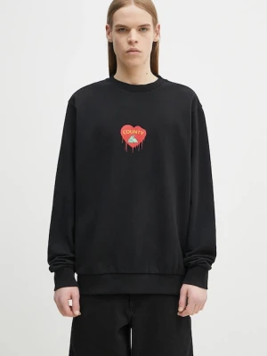 Marcelo Burlon bluza bawełniana Bunny Heart Regular Crewneck Black Red męska kolor czarny z nadrukiem CMBA009S25FLE0031025