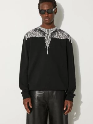 Marcelo Burlon bluza bawełniana Icon Wings Regular Crewneck męska kolor czarny z nadrukiem CMBA009F24FLE0011006