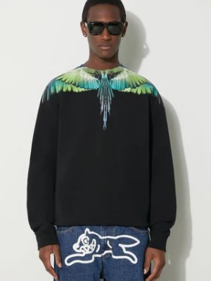 Marcelo Burlon bluza bawełniana Icon Wings Regular Crewneck męska kolor czarny z nadrukiem CMBA009S24FLE0011050