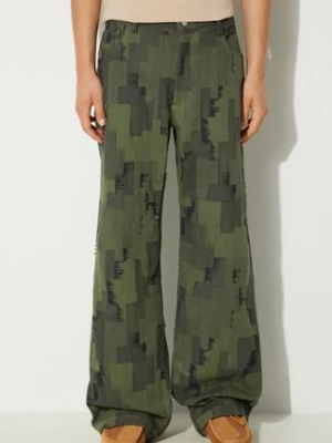 Marcelo Burlon jeansy AOP Cross Wide Pants męskie CMCA187F24FAB0025810