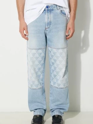 Marcelo Burlon jeansy Laser Cross Dnm Straight Pant męskie CMYA030F24DEN0034034