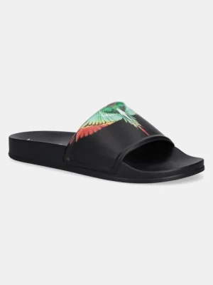 Marcelo Burlon klapki Icon Wings Sliders Black Multicolor męskie kolor czarny CMIC001S25MAT0011084