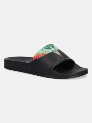 Marcelo Burlon klapki Icon Wings Sliders Black Multicolor męskie kolor czarny CMIC001S25MAT0011084