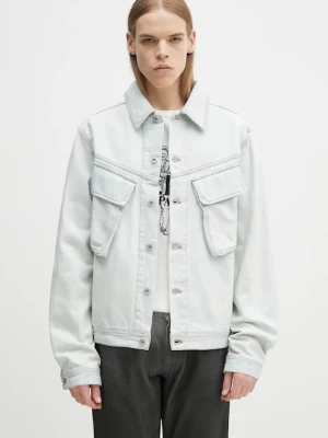 Marcelo Burlon kurtka jeansowa Bleach Denim Cargo Jacket Light Blue No kolor niebieski przejściowa CMYE01HS25DEN0014000