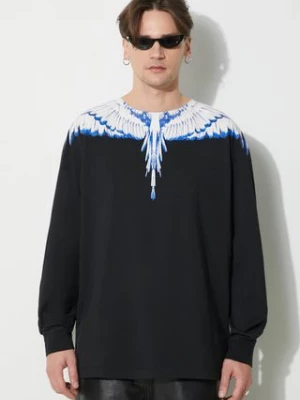 Marcelo Burlon longsleeve bawełniany Icon Wings Regular kolor czarny z nadrukiem CMAB007C99JER0011001