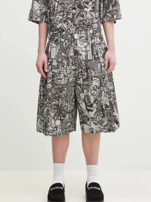 Marcelo Burlon szorty bawełniane Aop Mech Pajama Shorts Dark Grey Medium